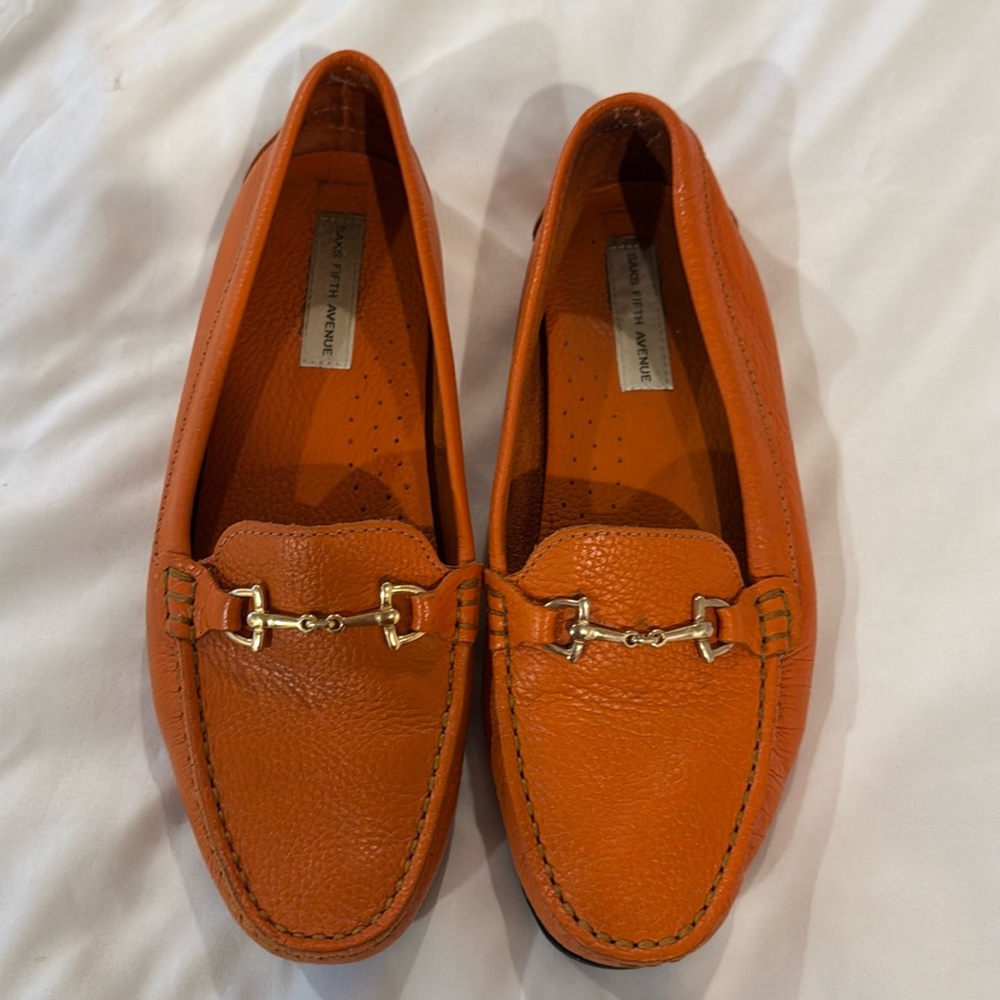Saks Fifth Avenue Leather Driving Bit Loafers 7